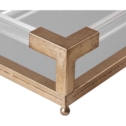Balkan Mirrored Tray by Uttermost. Made from metal, acrylic, mdf in a modern style.