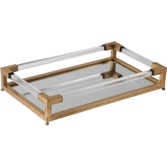 Balkan Mirrored Tray by Uttermost. Made from metal, acrylic, mdf in a modern style.
