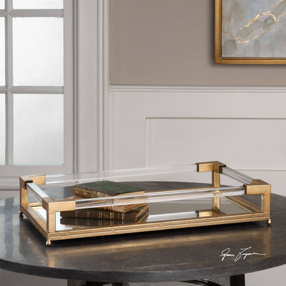Balkan Mirrored Tray by Uttermost. Made from metal, acrylic, mdf in a modern style.