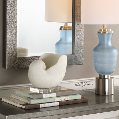 Nautilus Shell Sculpture by Uttermost. Made from polyester, crystal in a coastal style.
