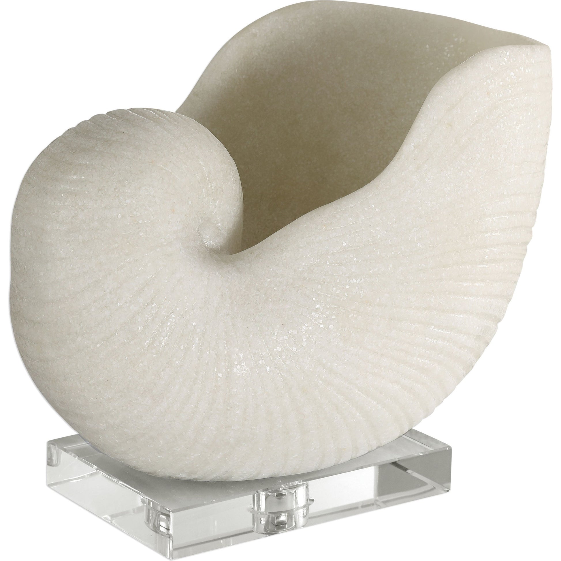 Nautilus Shell Sculpture by Uttermost. Made from polyester, crystal in a coastal style.