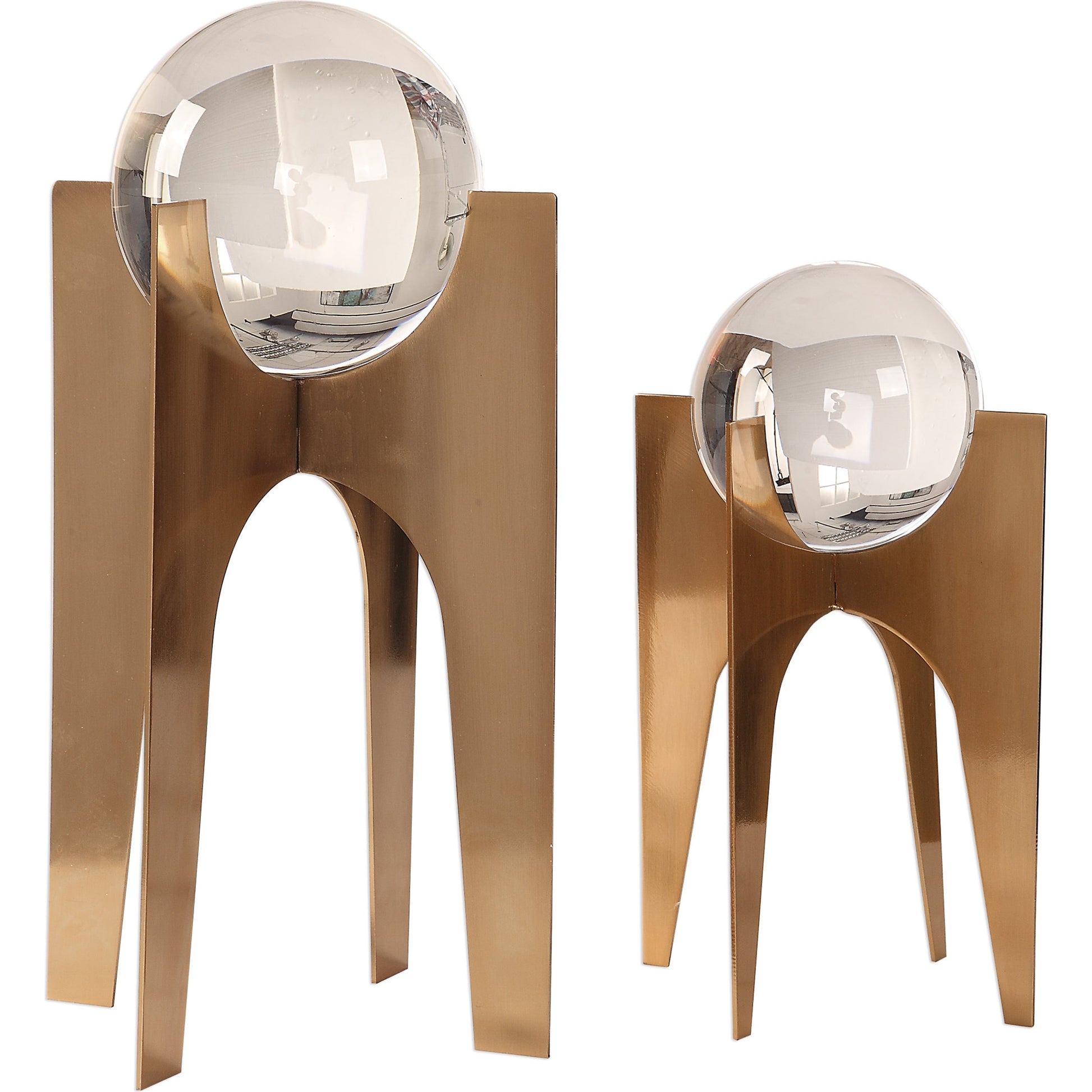 Ellianna Crystal Spheres (Set of 2) by Uttermost. Made from glass, stainless steel in a modern style.