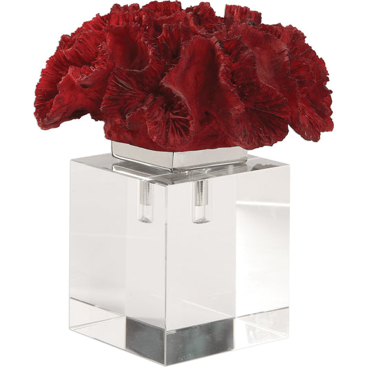 Red Coral Cluster by Uttermost in red. Made from resin, iron, crystal in a modern style.
