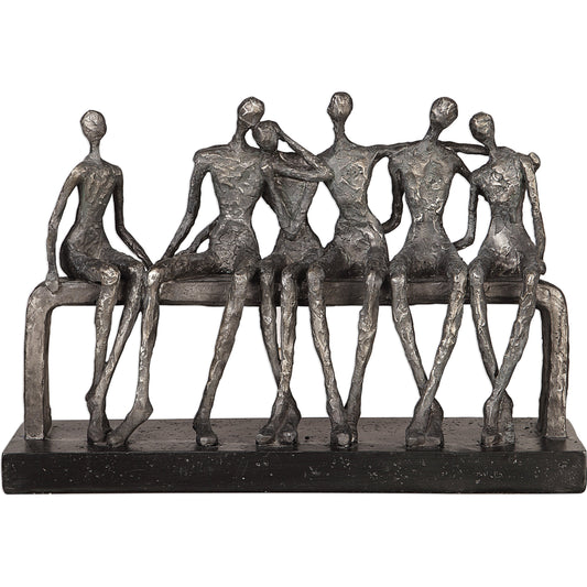 Camaraderie Figurine by Uttermost in silver. Made from resin in a modern style.