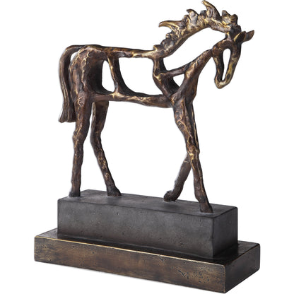 Titan Horse Sculpture by Uttermost. Made from polyresin in a modern style.