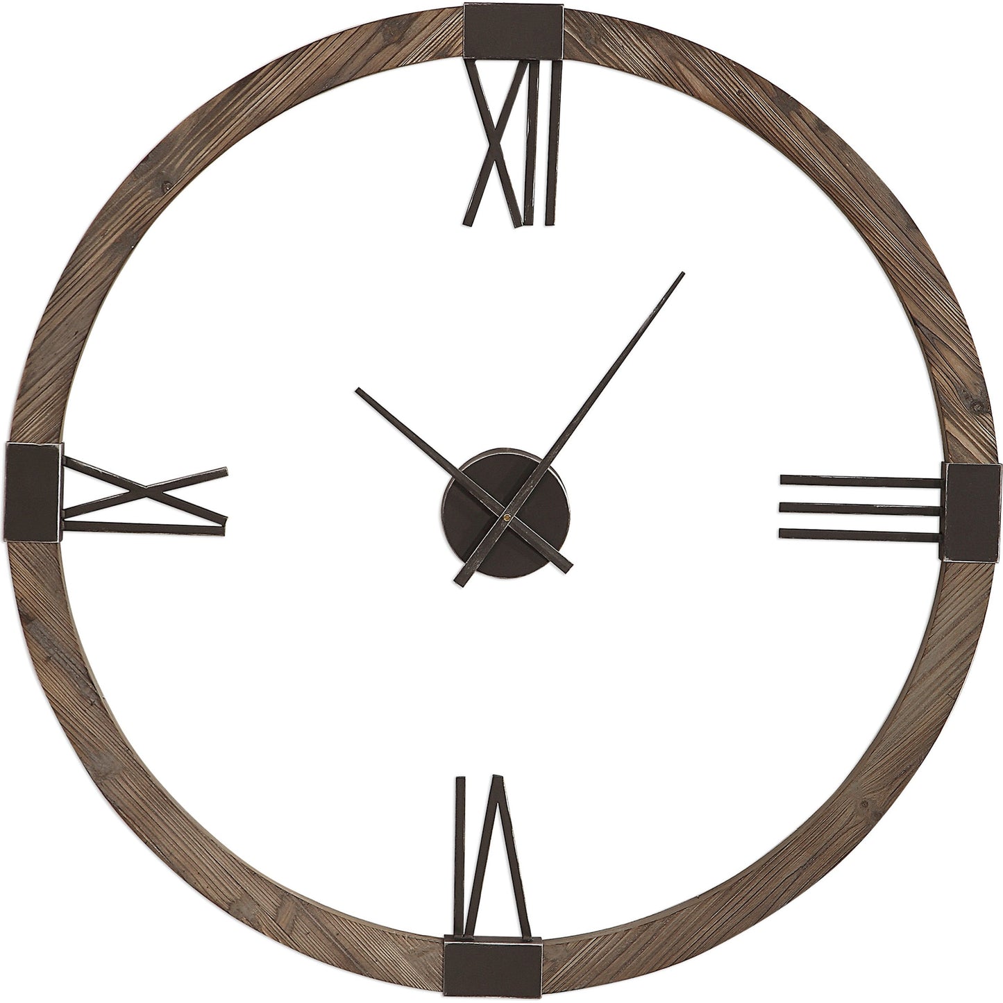 001 S-338655 | Primary Silo | Marcelo Modern Wall Clock by Uttermost. Made from fir, iron in a modern style.