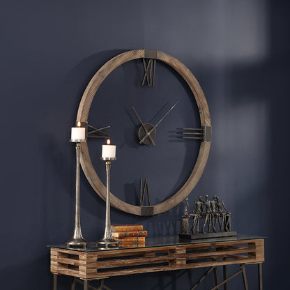 Marcelo Modern Wall Clock by Uttermost. Made from fir, iron in a modern style.