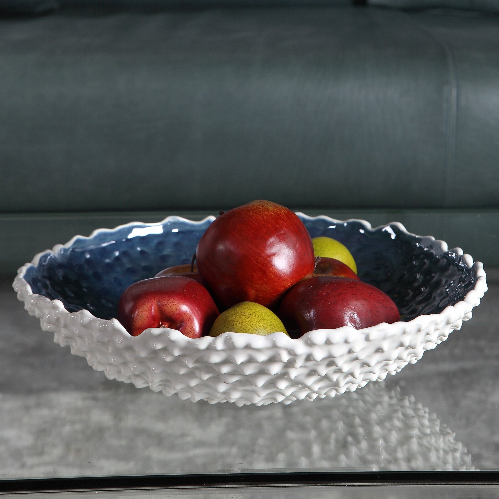 Ciji Bowl by Uttermost in white. Made from ceramic in a coastal style.