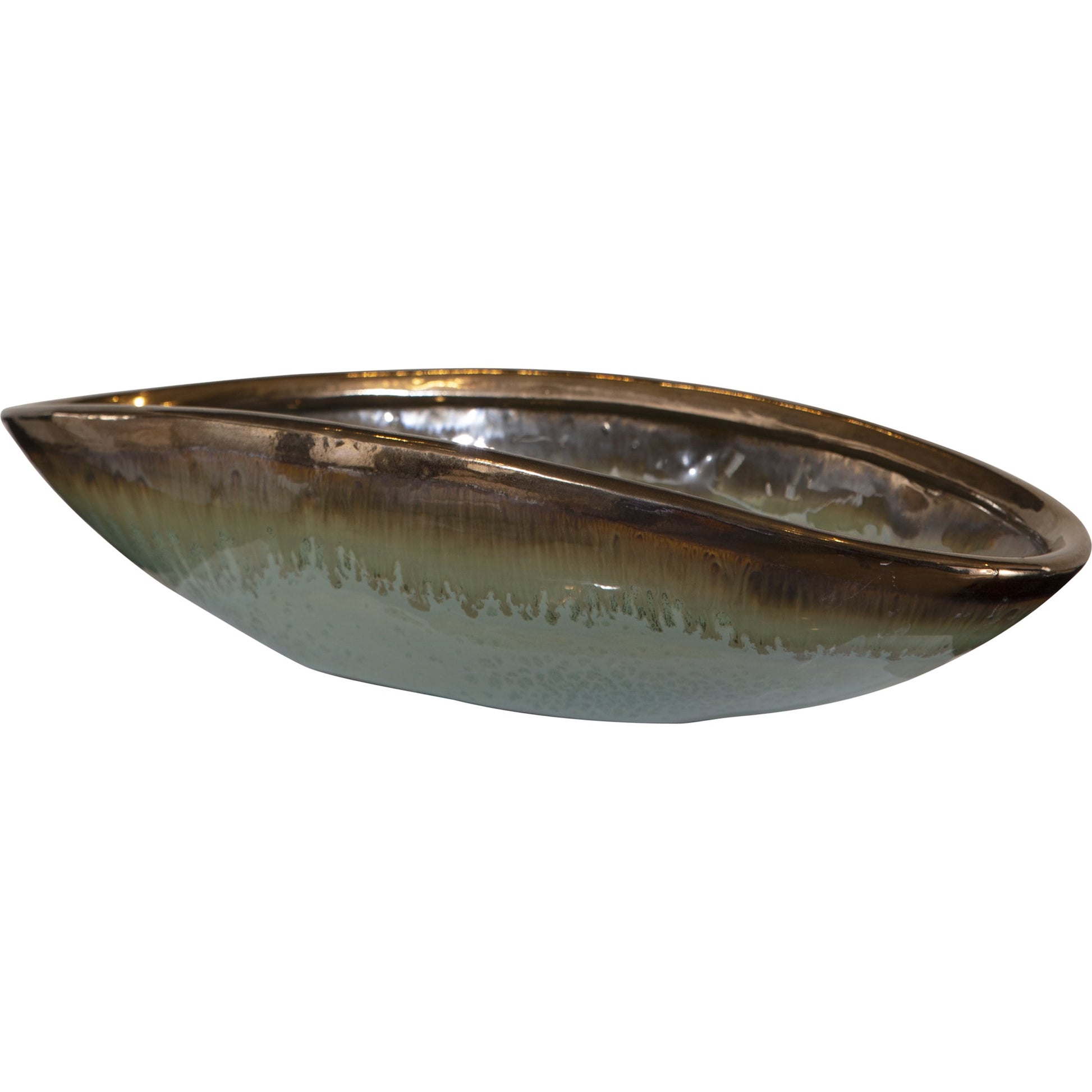 Iroquois Glaze Bowl by Uttermost in green. Made from earthenware in a eclectic & global style.
