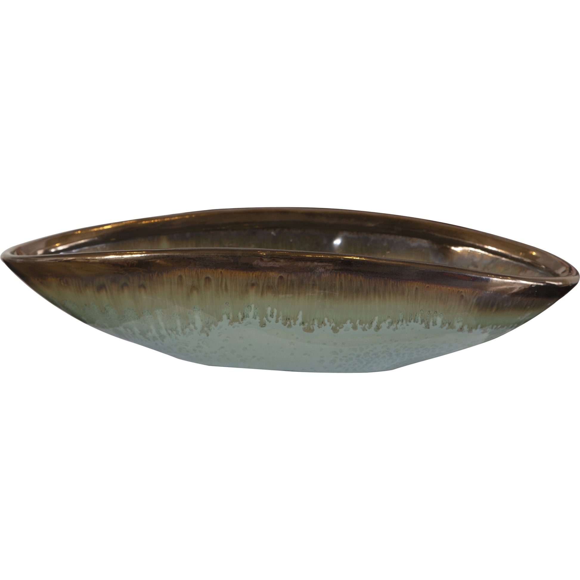 Iroquois Glaze Bowl by Uttermost in green. Made from earthenware in a eclectic & global style.