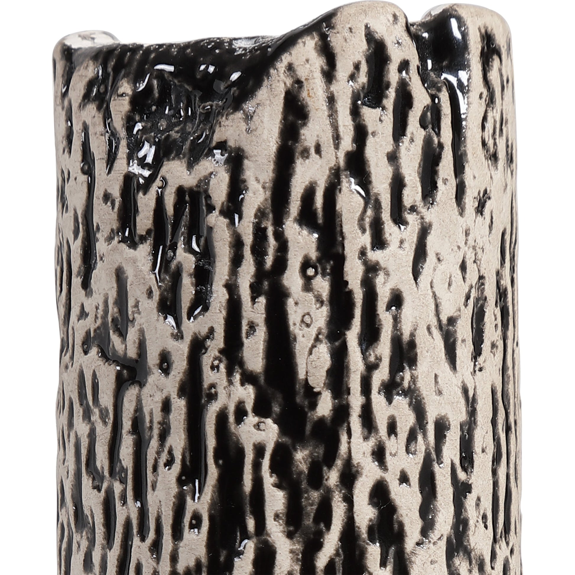 Makira Cylindrical Sculptures by Uttermost. Made from ceramic, crystal, iron in a eclectic & global style.