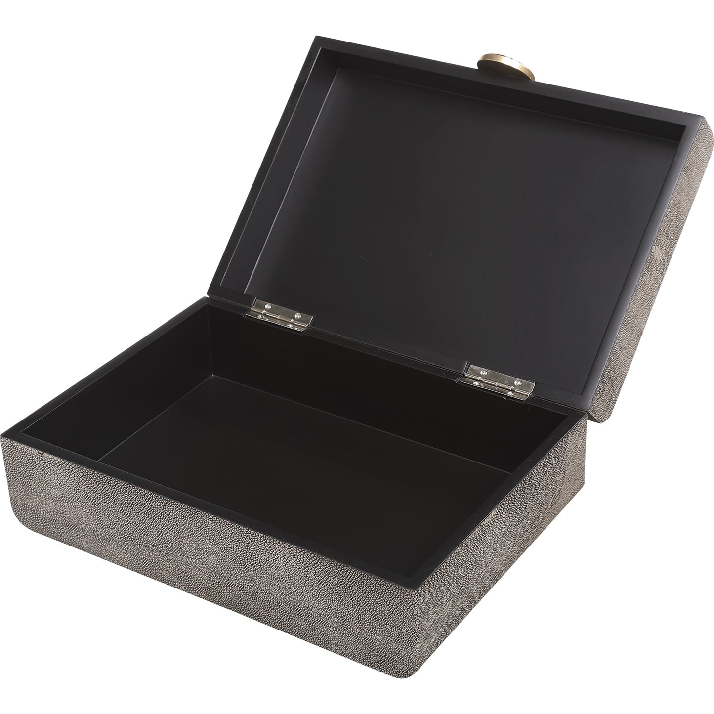 002 SR-824147 | Additional Silo | Lalique Box by Uttermost in multi and smoke gray. Made from mdf 85%, pu fabric 10%, other 5% in a eclectic & global style.