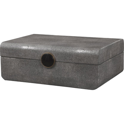 Lalique Box by Uttermost in multi and smoke gray. Made from mdf 85%, pu fabric 10%, other 5% in a eclectic & global style.