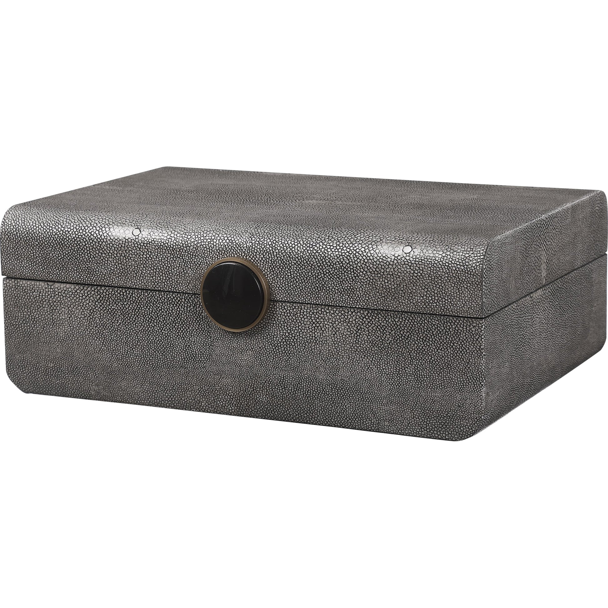 Lalique Box by Uttermost in multi and smoke gray. Made from mdf 85%, pu fabric 10%, other 5% in a eclectic & global style.