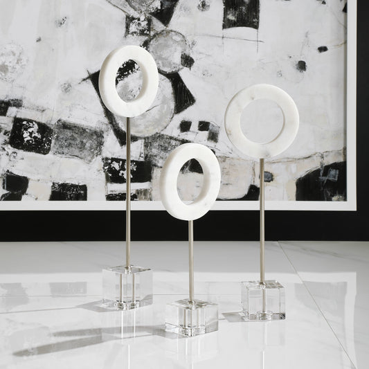 Coin Toss Rings by Uttermost in marble. Made from marble, iron, crystal in a eclectic & global style.