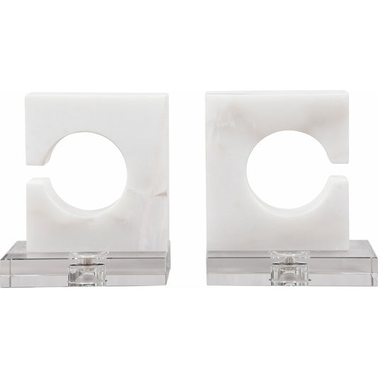Clarin Bookends by Uttermost in gray. Made from marble, crystal in a modern style.