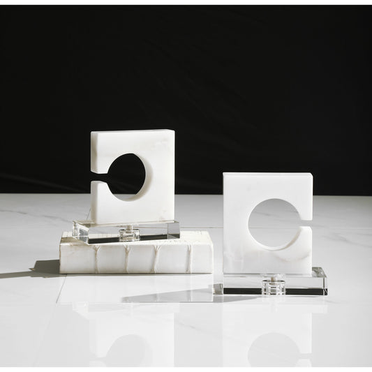 Clarin Bookends by Uttermost in gray. Made from marble, crystal in a modern style.