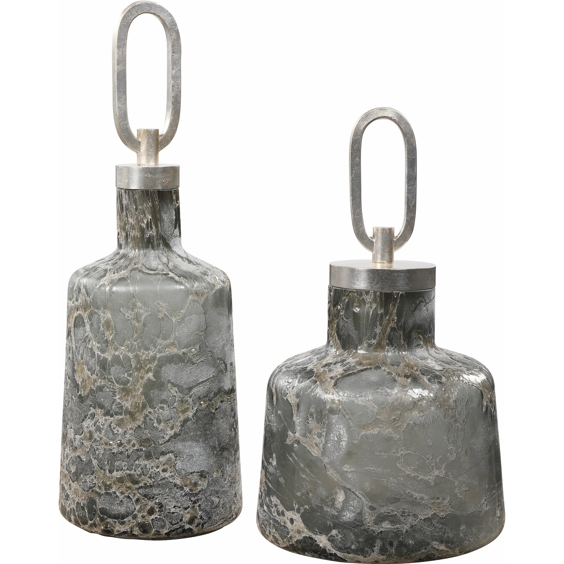 Storm Art Glass Bottles by Uttermost in multi. Made from iron, glass in a eclectic & global style.