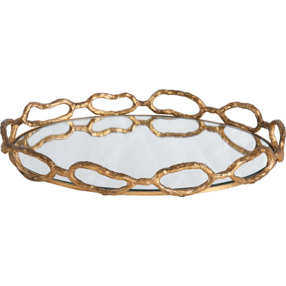 Cable Chain Tray by Uttermost in mirrored. Made from cast iron, clear mirror in a eclectic & global style.