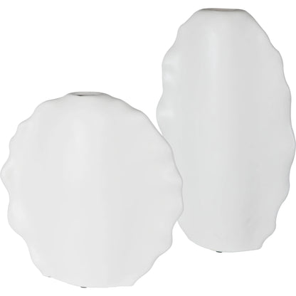 Ruffled Feathers Vases by Uttermost. Made from earthenware in a transitional style.