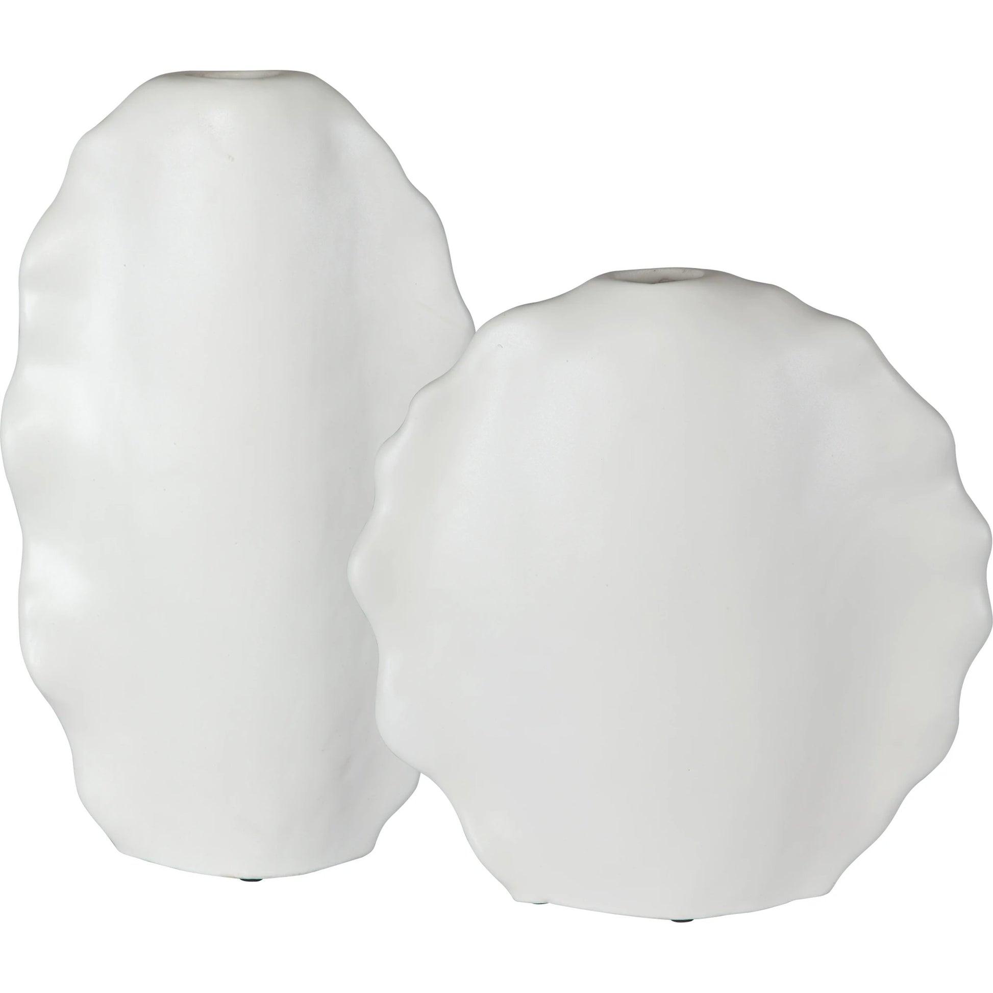 Ruffled Feathers Vases by Uttermost. Made from earthenware in a transitional style.
