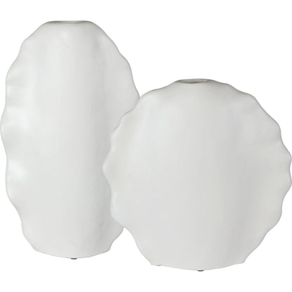 Ruffled Feathers Vases by Uttermost. Made from earthenware in a transitional style.