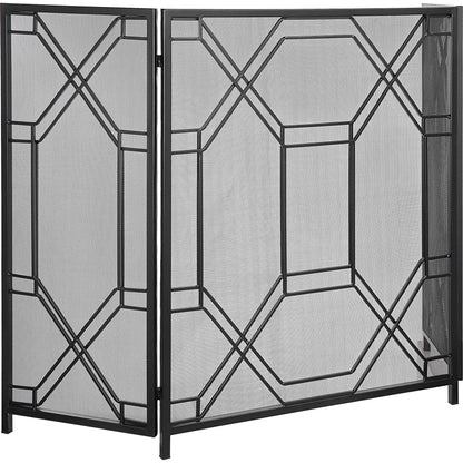 Rosen Fireplace Screen by Uttermost in gold. Made from metal in a traditional style.