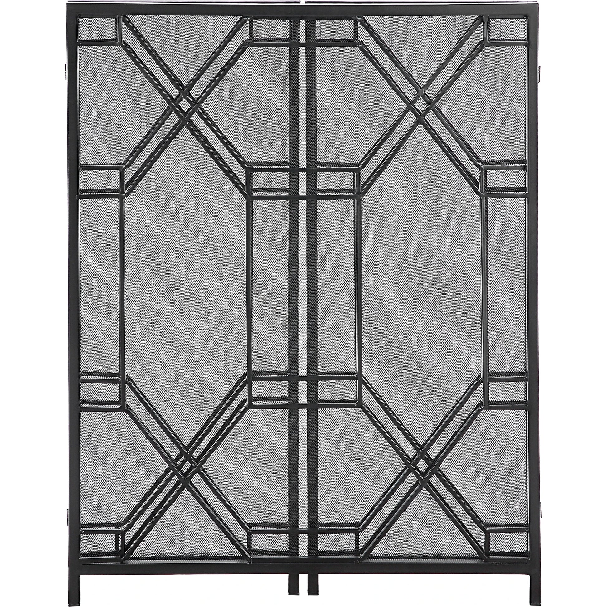 Rosen Fireplace Screen by Uttermost in gold. Made from metal in a traditional style.