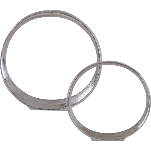 Orbits Ring Sculptures by Uttermost. Made from aluminum in a modern style.