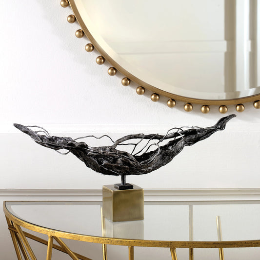 Tranquility Sculpture by Uttermost in dark bronze. Made from cast iron, iron in a modern style.