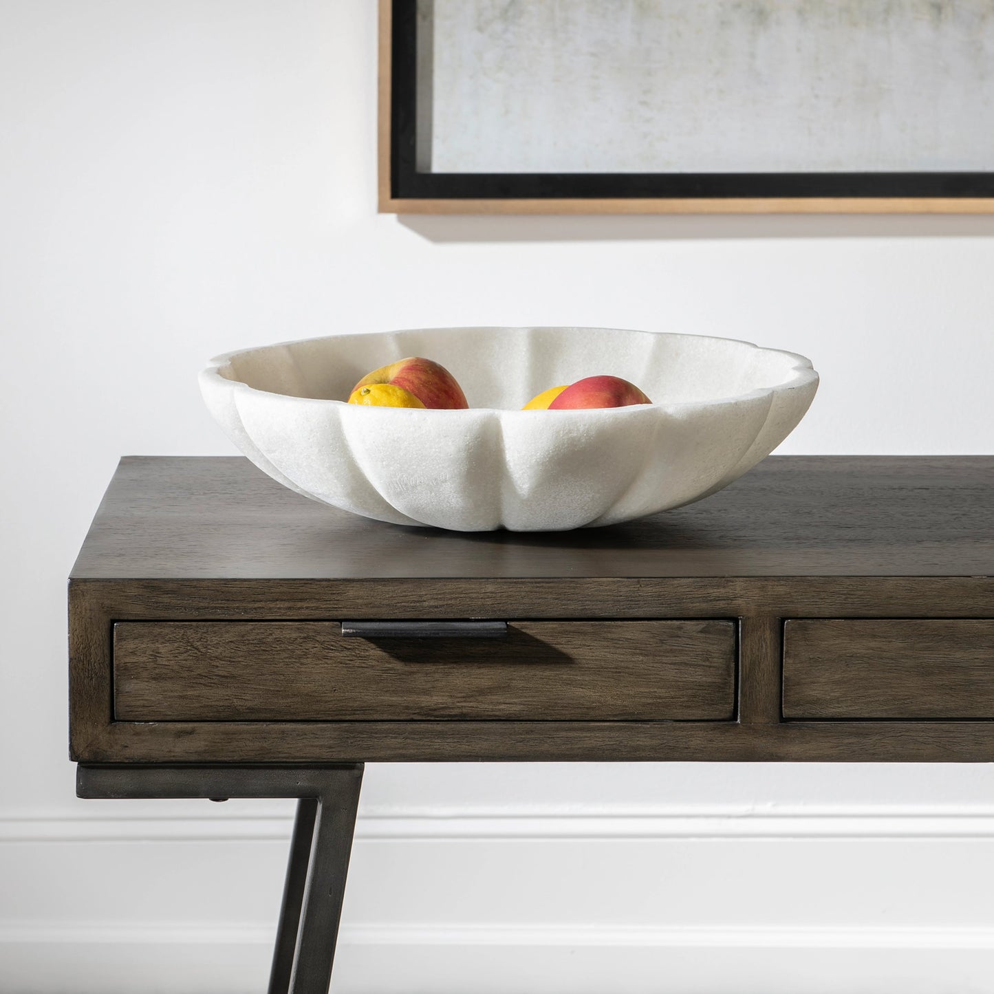 004 SI-1981238 | Lifestyle | Petal Bowl by Uttermost in ivory. Made from ricestone in a coastal style.