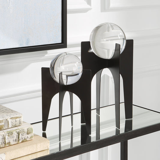 Ellianna Spheres by Uttermost in black. Made from crystal, iron in a modern style.