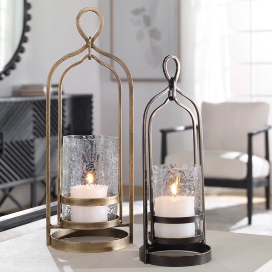 Shepherd Candleholder by Uttermost. Made from iron, glass in a modern style.