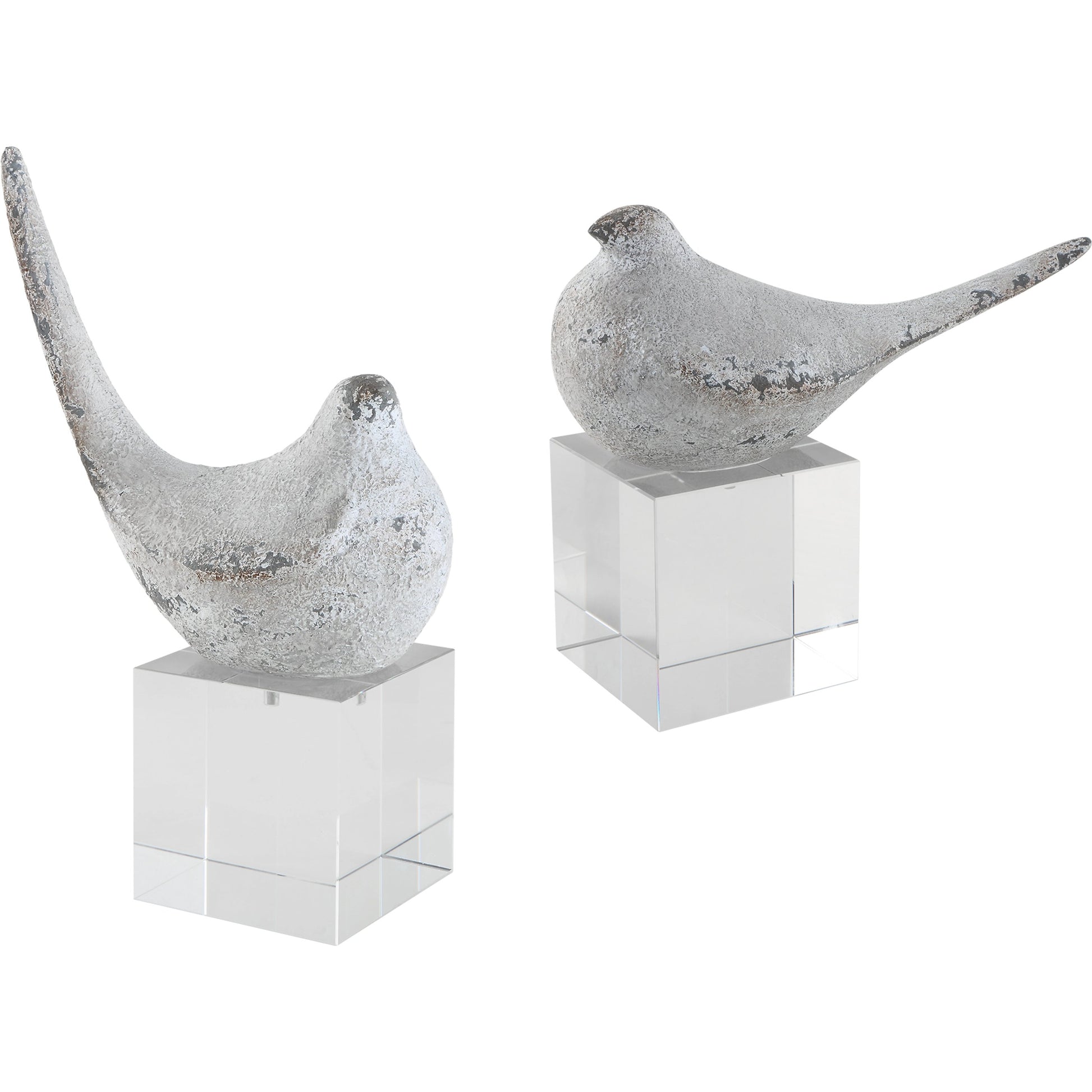 Better Together Bird Sculptures by Uttermost in silver. Made from polyresin, crystal in a modern style.
