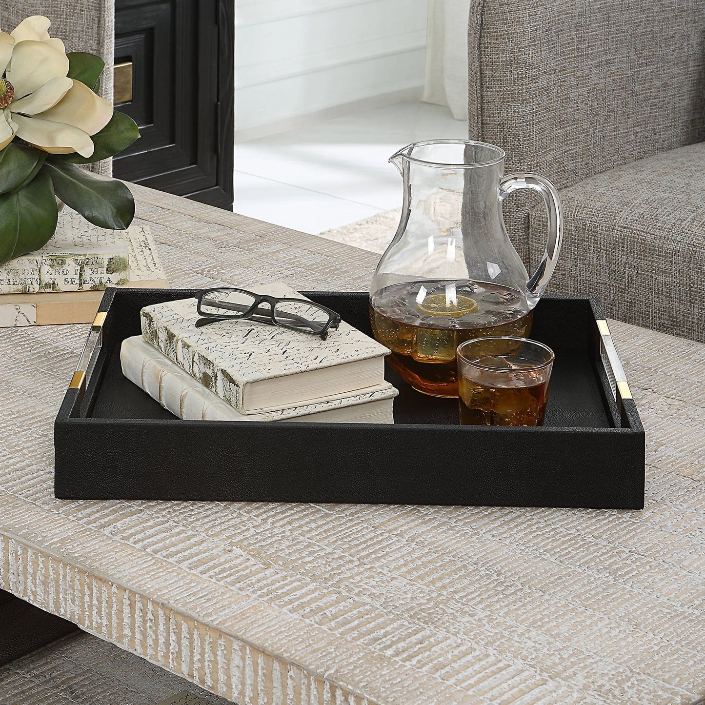 006 SI-1981255 | Lifestyle | Wessex Shagreen Tray by Uttermost. Made from unique in a modern style.