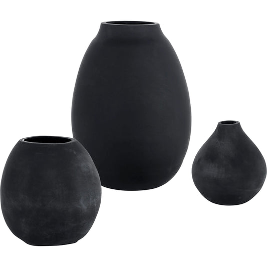 Hearth Vases by Uttermost in matte black. Made from glass in a modern style.