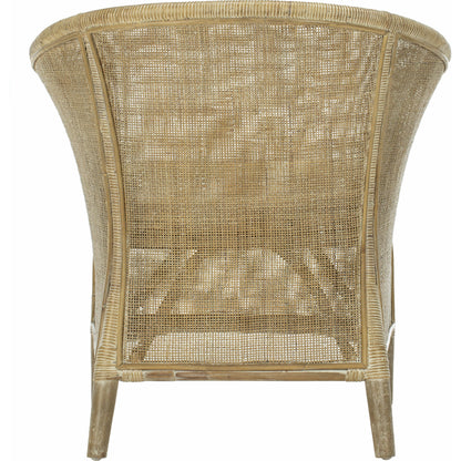 Attala Rattan Armchair by HedgeApple Essentials in white washed. Made from rattan in a coastal style.