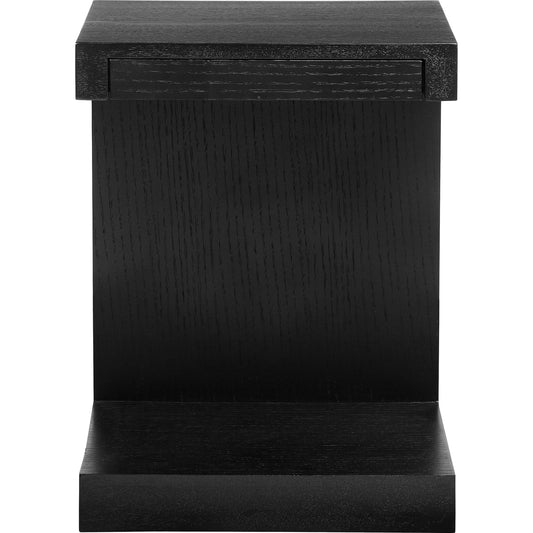 Zio Sidetable by Moe's Home Collection in black and painted finish. Made from oak veneer, mdf, drawer: mdf in a modern style.