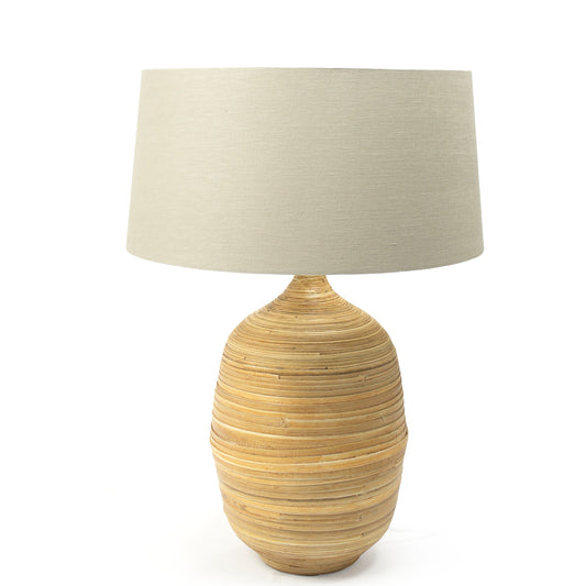 Janvier Lamp by Zentique in natural shade and bamboo on ceramic. Made from bamboo on ceramic in a cottage & farmhouse style.