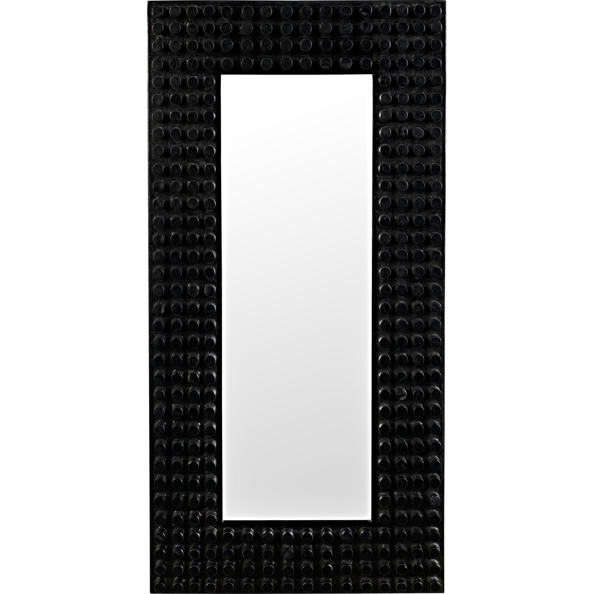 Faustus Mirror by Noir in charcoal black. Made from sungkai wood in a modern style.
