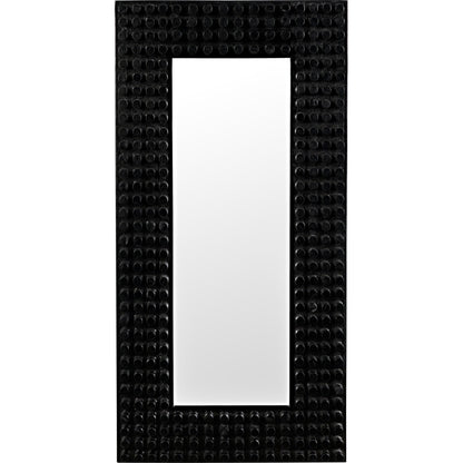Faustus Mirror by Noir in charcoal black. Made from sungkai wood in a modern style.