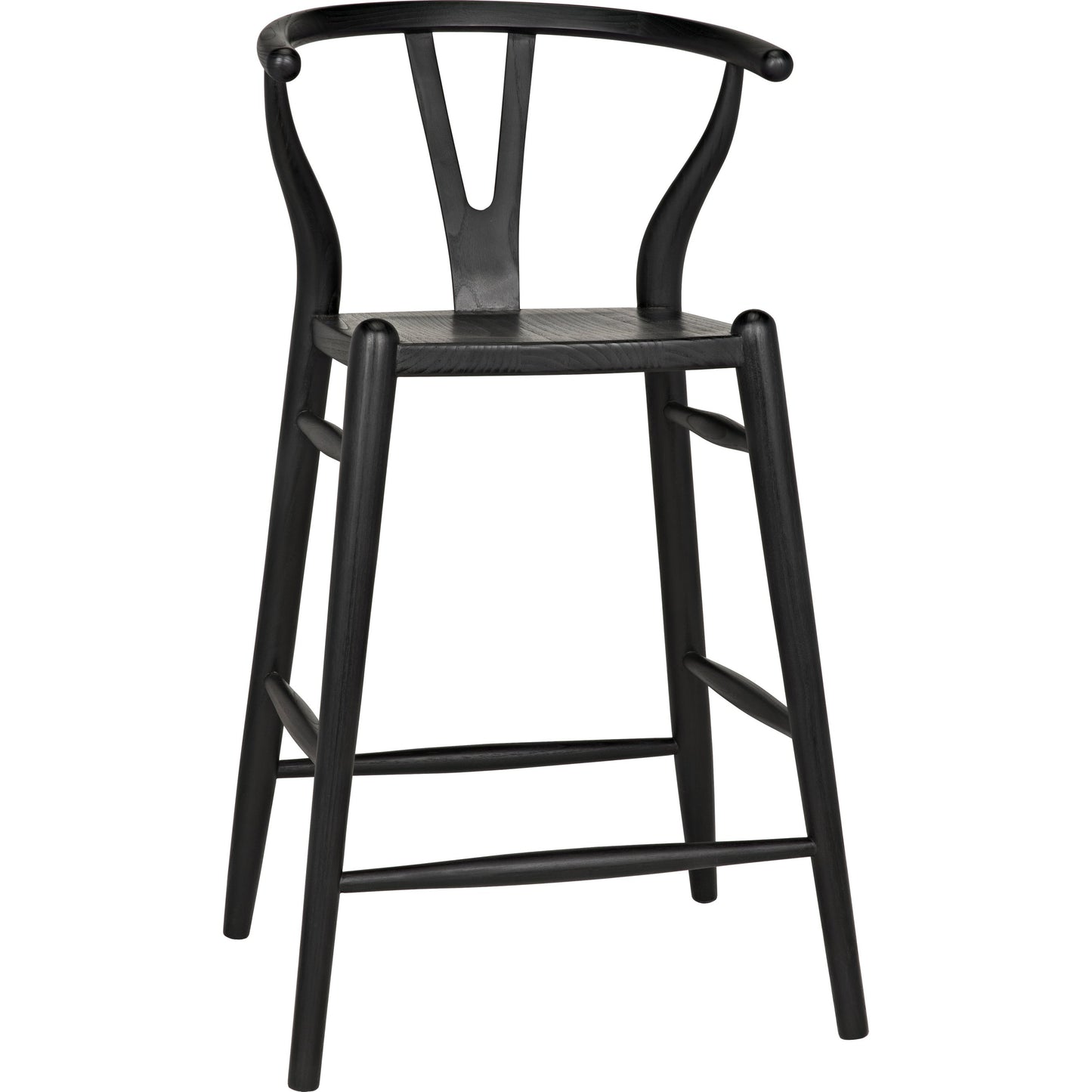 001 S-344876 | Primary Silo | Zola Counter Stool by Noir in charcoal black. Made from sungkai in a modern style.