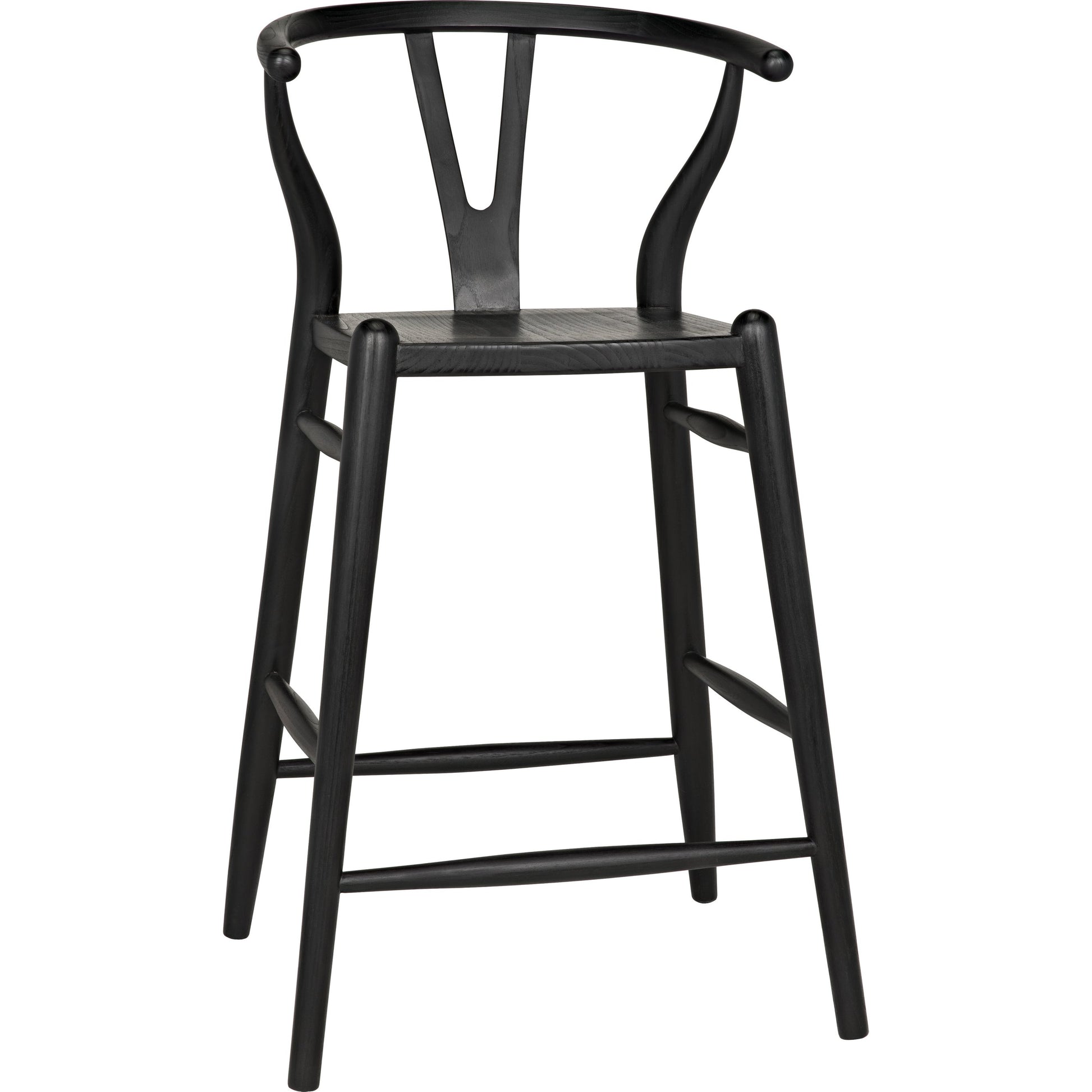 Zola Counter Stool by Noir in charcoal black. Made from sungkai in a modern style.