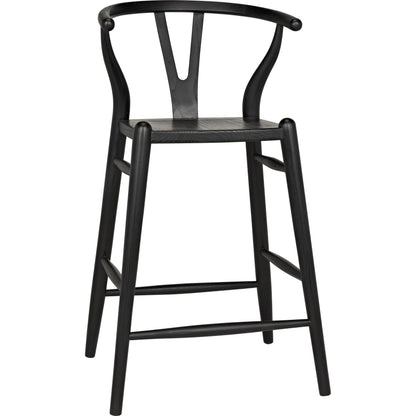 Zola Counter Stool by Noir in charcoal black. Made from sungkai in a modern style.