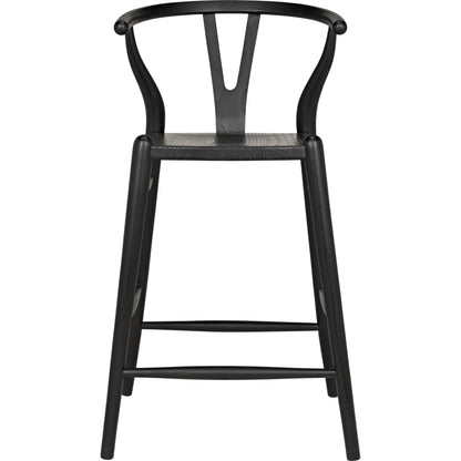 Zola Counter Stool by Noir in charcoal black. Made from sungkai in a modern style.