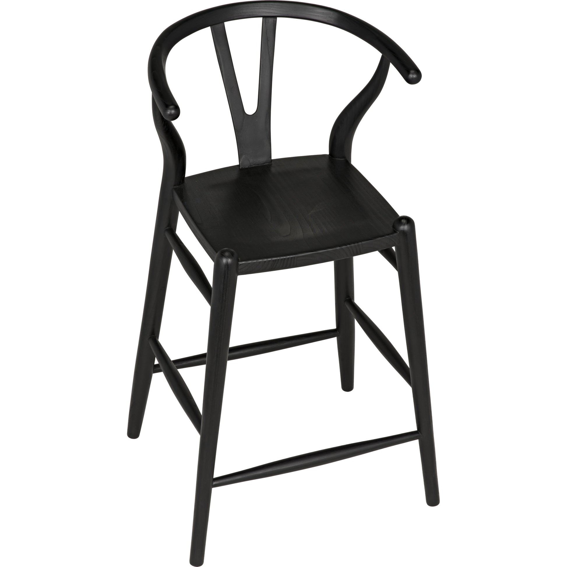 Zola Counter Stool by Noir in charcoal black. Made from sungkai in a modern style.