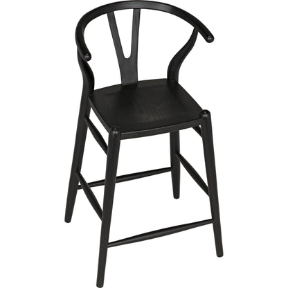 Zola Counter Stool by Noir in charcoal black. Made from sungkai in a modern style.