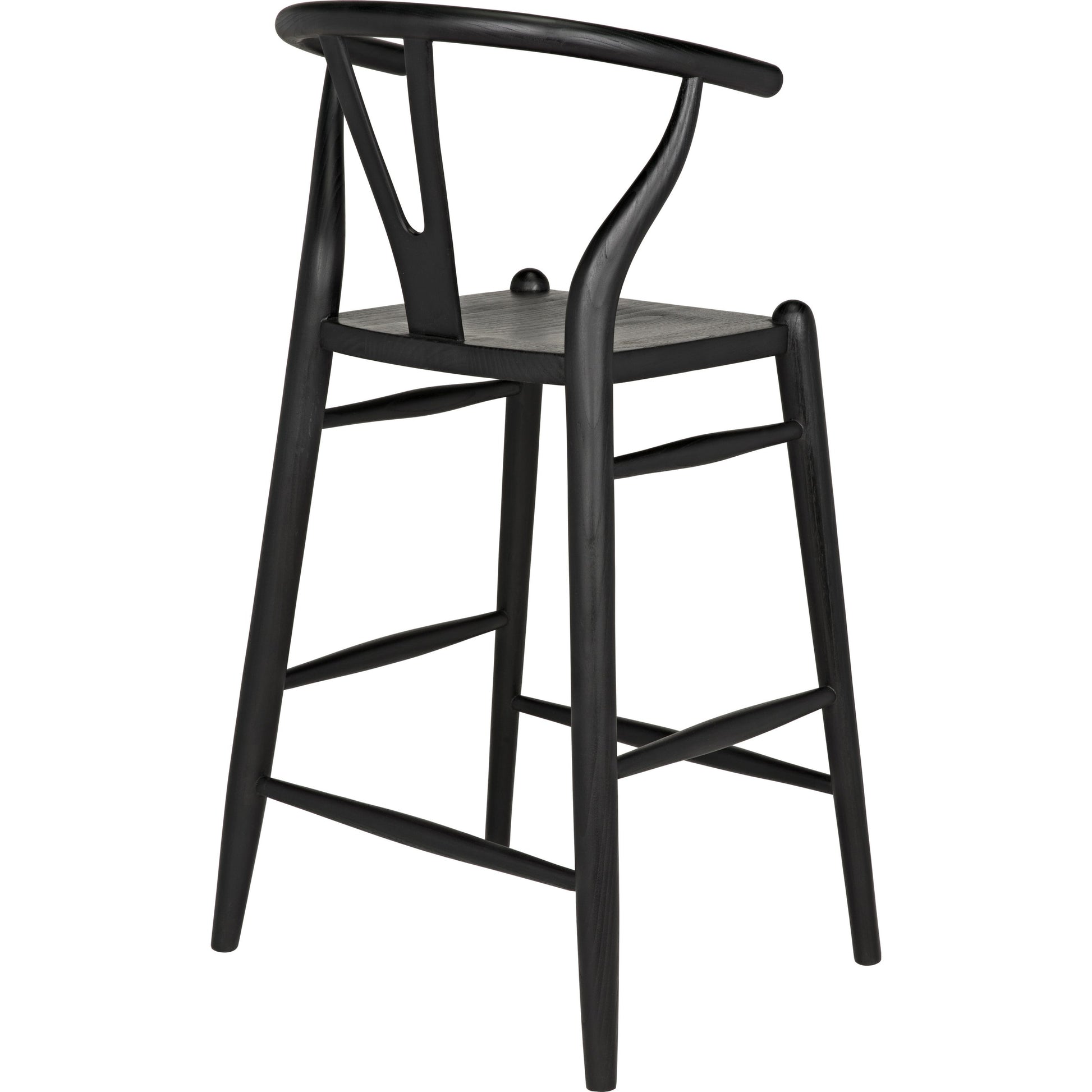 Zola Counter Stool by Noir in charcoal black. Made from sungkai in a modern style.