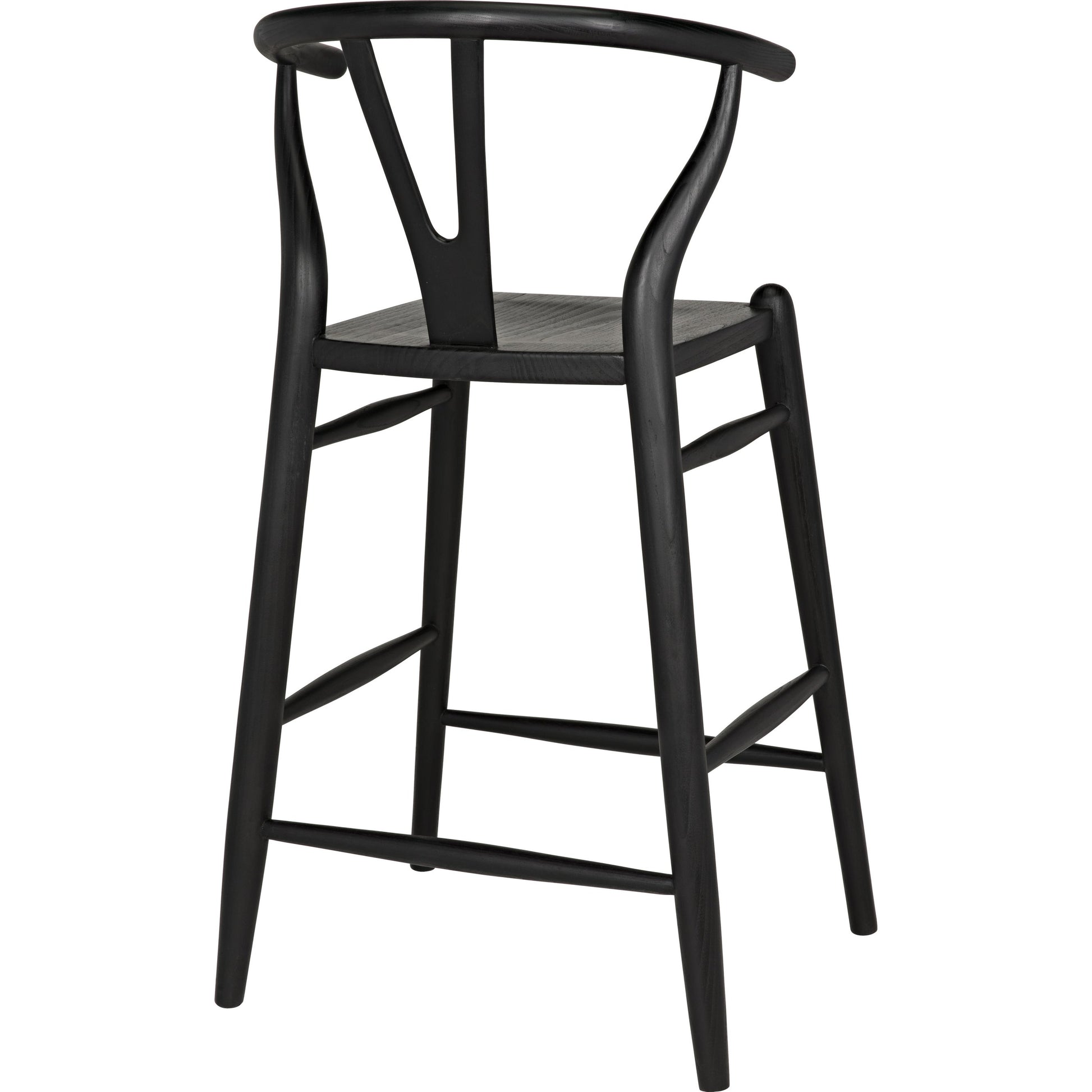 Zola Counter Stool by Noir in charcoal black. Made from sungkai in a modern style.