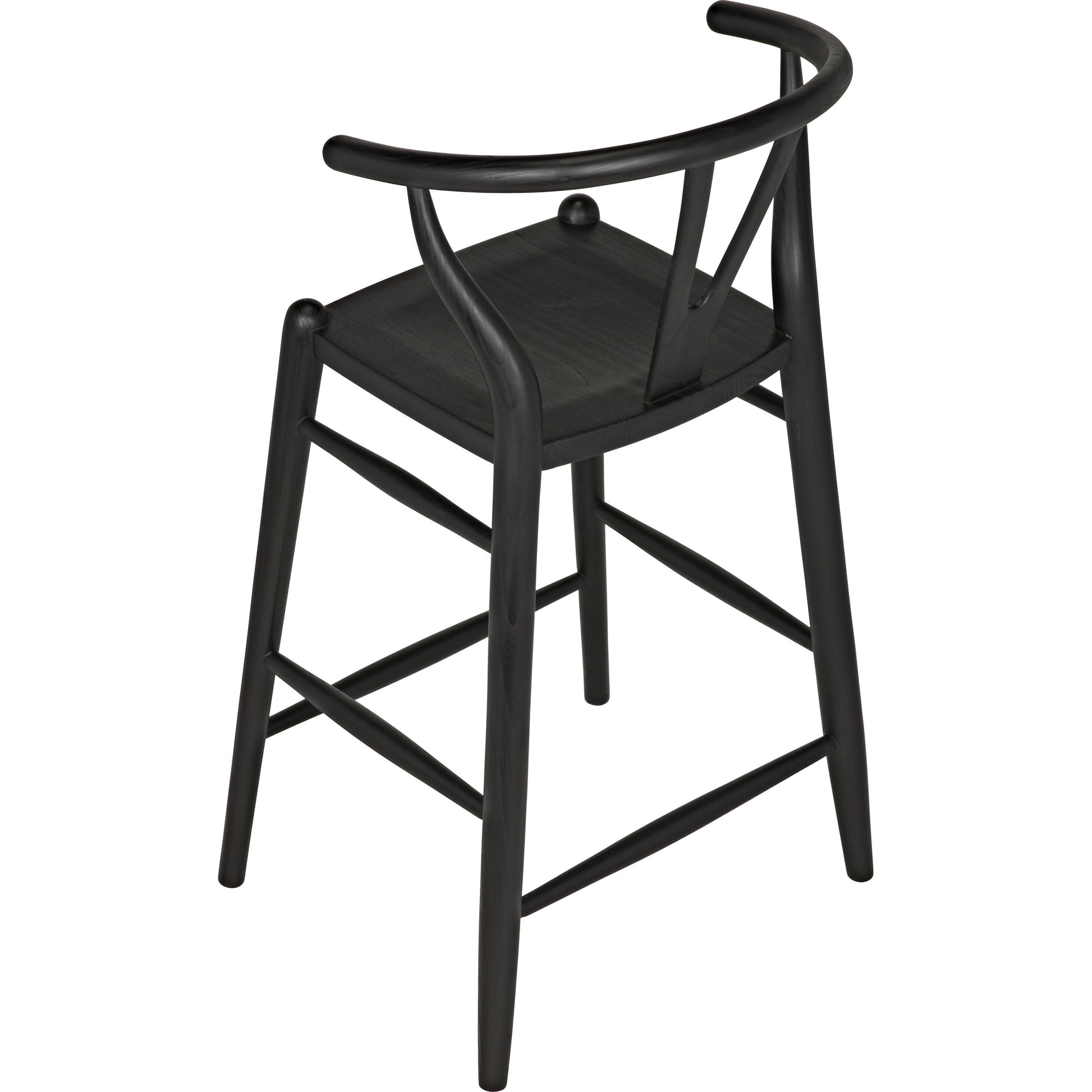 Zola Counter Stool by Noir in charcoal black. Made from sungkai in a modern style.